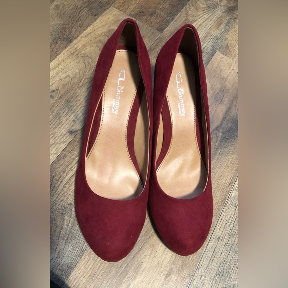 CL by Laundry Red Suede Heels